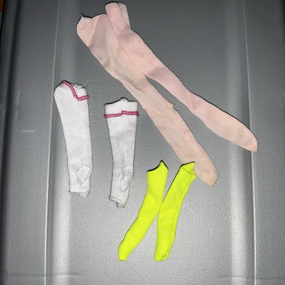 Vintage lot of Barbie socks Barbie Stockings White Pink Yellow
